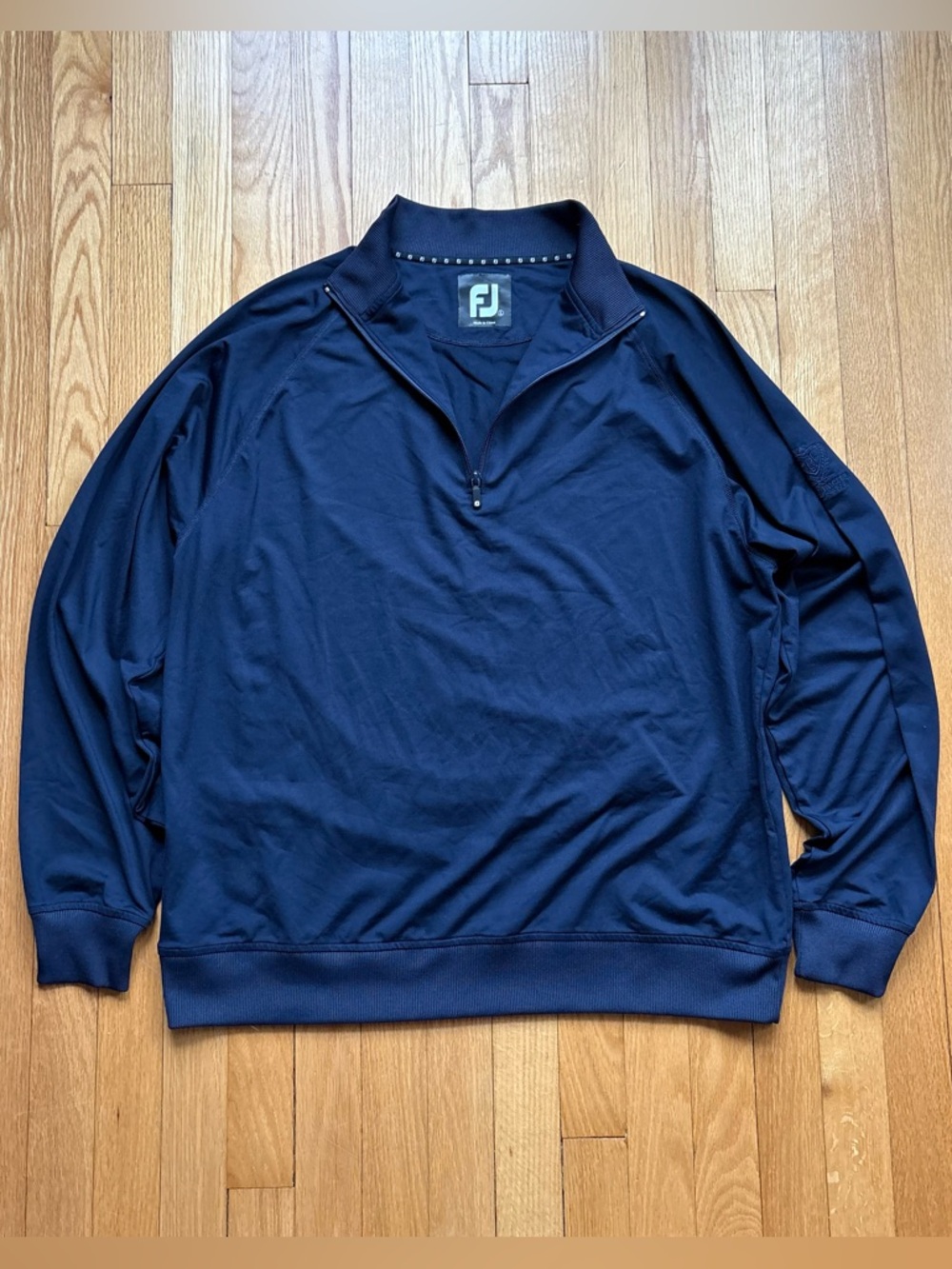 FootJoy Men’s Performance Golf 1/4 Zip Pullover Large Navy Blue Solid